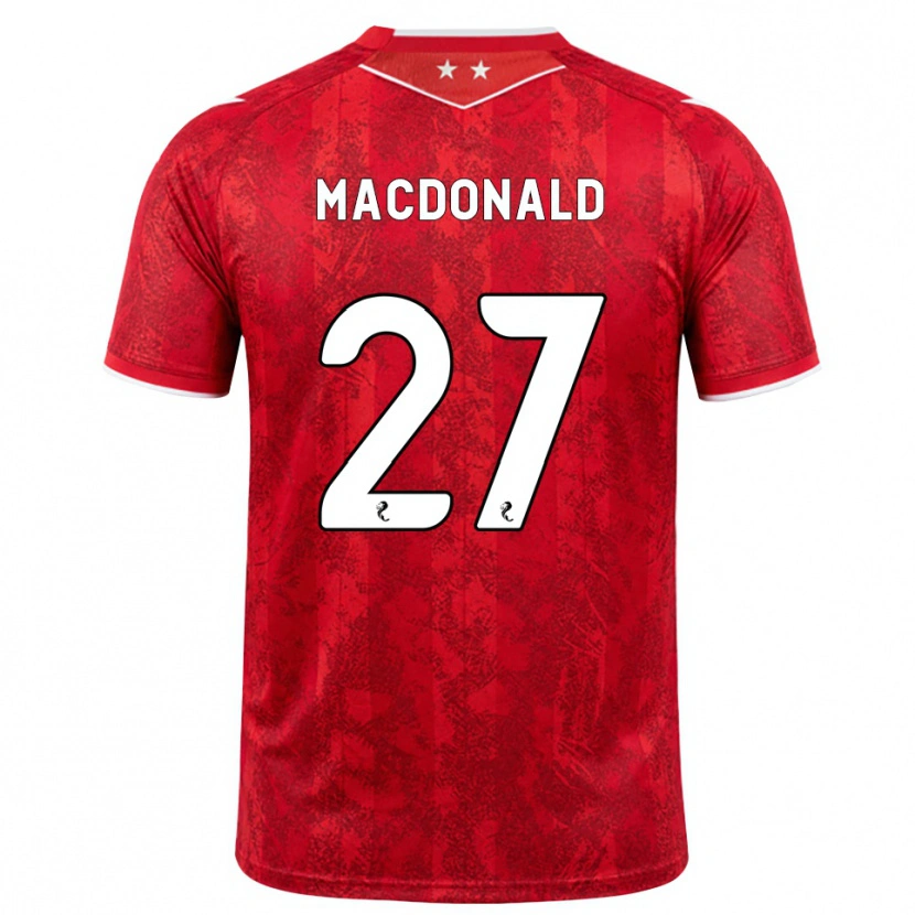 Danxen Donna Maglia Angus Macdonald #27 Bianco Rosso Kit Gara Home 2026/27 Maglietta