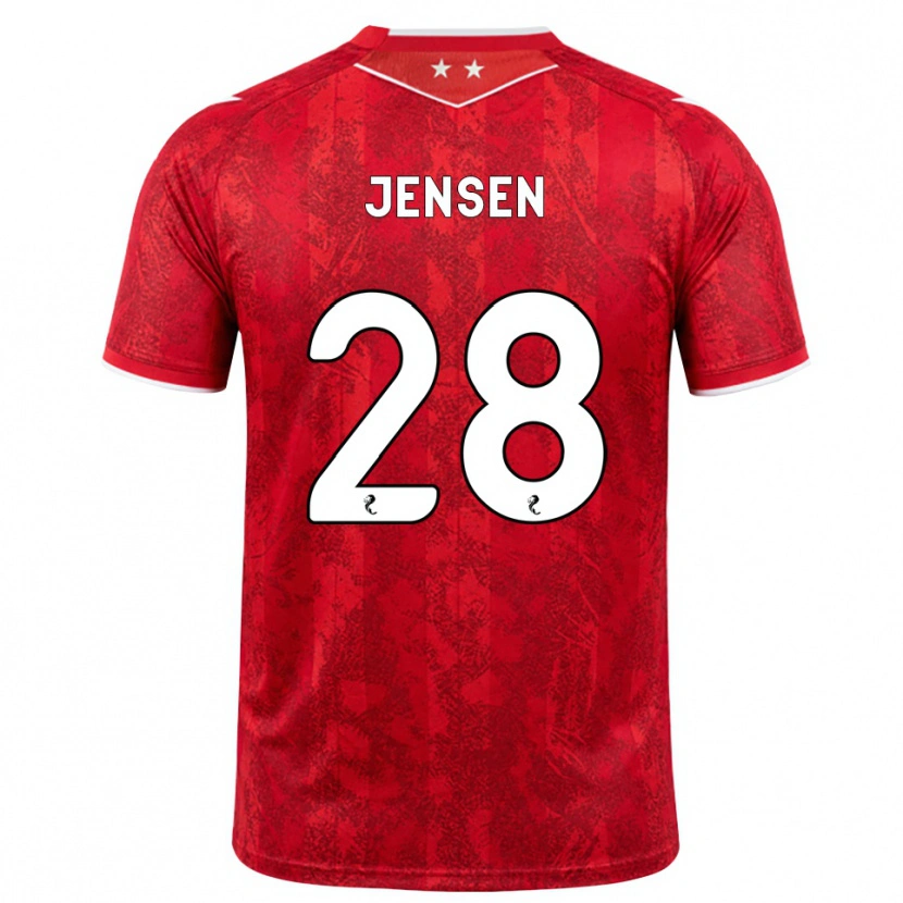 Danxen Donna Maglia Alexander Jensen #28 Bianco Rosso Kit Gara Home 2026/27 Maglietta
