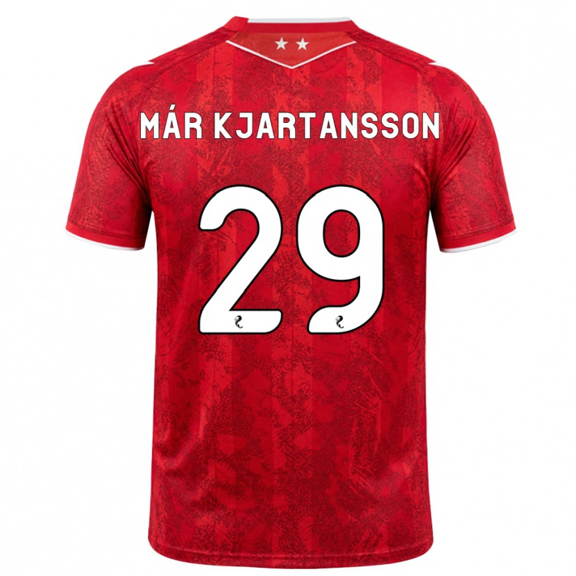 Danxen Donna Maglia Kjartan Már Kjartansson #29 Bianco Rosso Kit Gara Home 2026/27 Maglietta