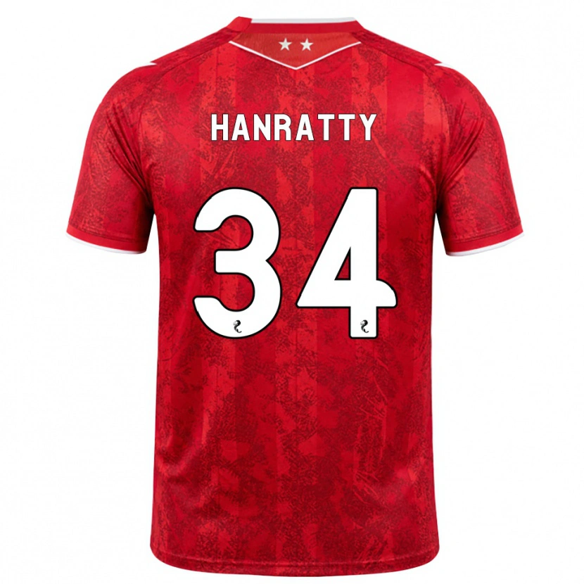 Danxen Donna Maglia Kevin Hanratty #34 Bianco Rosso Kit Gara Home 2026/27 Maglietta