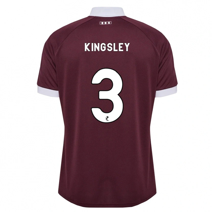 Danxen Donna Maglia Stephen Kingsley #3 Bianco Borgogna Kit Gara Home 2026/27 Maglietta