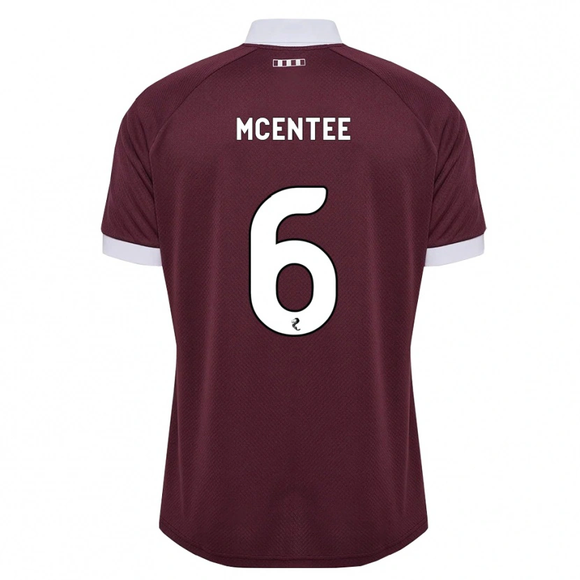 Danxen Donna Maglia Oisin Mcentee #6 Bianco Borgogna Kit Gara Home 2026/27 Maglietta
