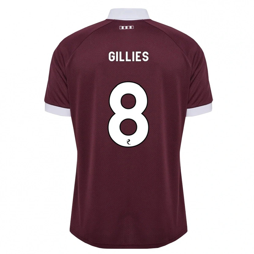 Danxen Donna Maglia Matthew Gillies #8 Bianco Borgogna Kit Gara Home 2026/27 Maglietta