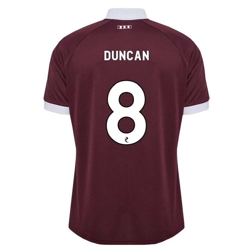 Danxen Donna Maglia Ryan Duncan #8 Bianco Borgogna Kit Gara Home 2026/27 Maglietta
