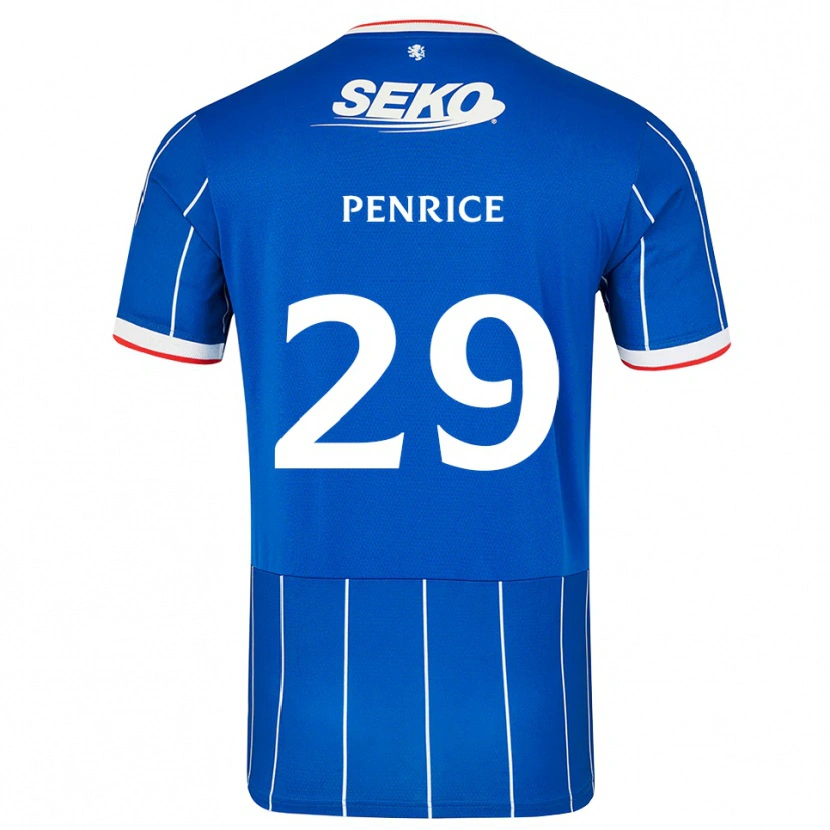 Danxen Donna Maglia James Penrice #29 Bianco Rosso Blu Kit Gara Home 2026/27 Maglietta