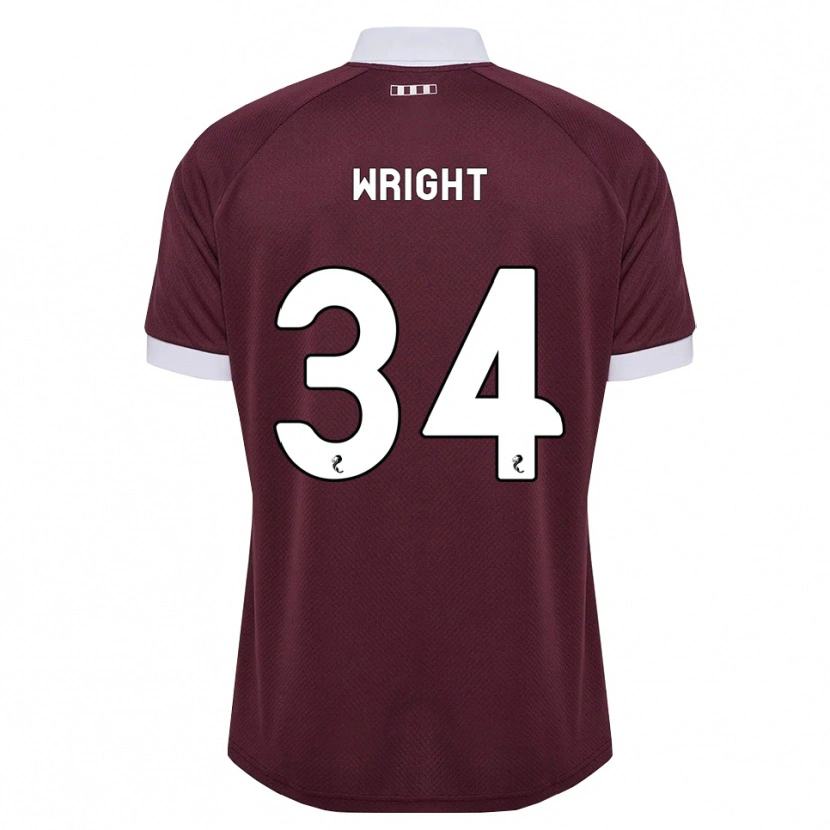 Danxen Donna Maglia Kieran Wright #34 Bianco Borgogna Kit Gara Home 2026/27 Maglietta