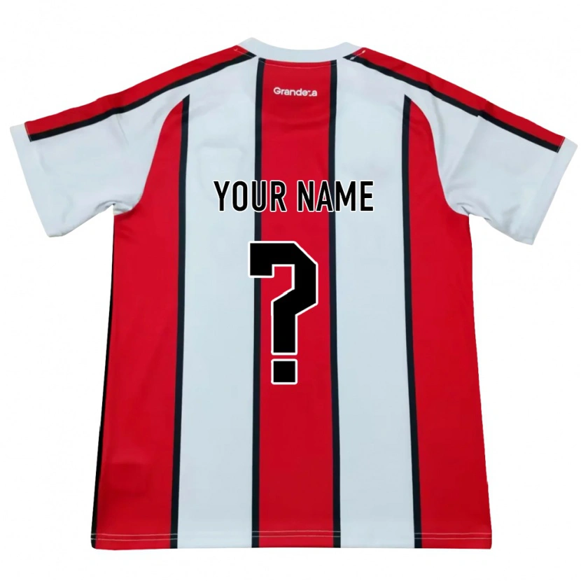 Danxen Donna Maglia Il Tuo Nome #0 Bianco Rosso Nero Kit Gara Away 2026/27 Maglietta
