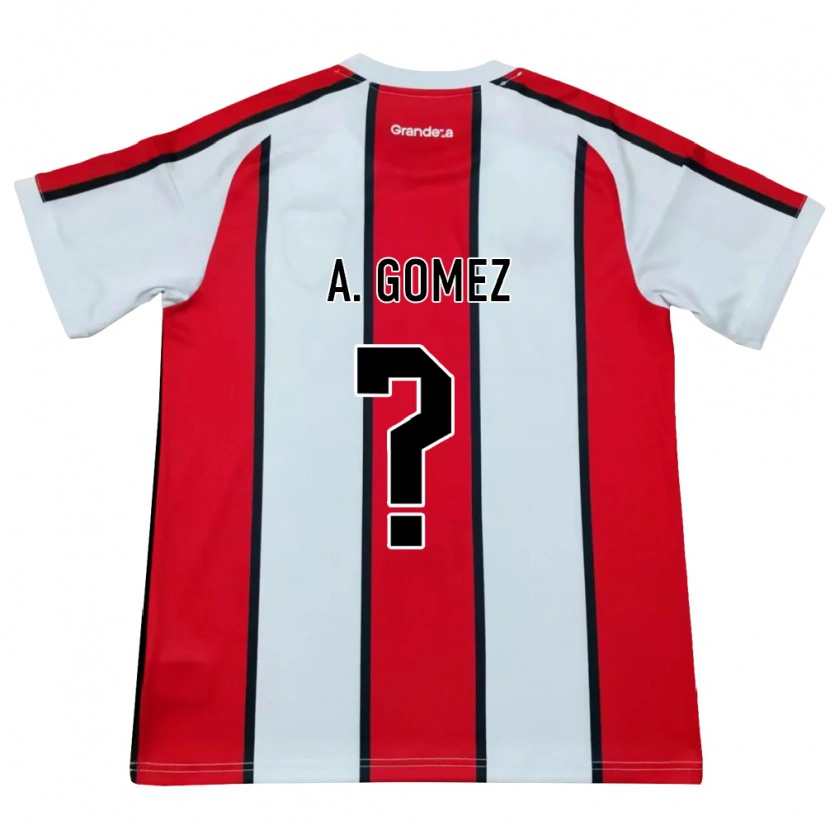 Danxen Donna Maglia Agustin Gomez #0 Bianco Rosso Nero Kit Gara Away 2026/27 Maglietta