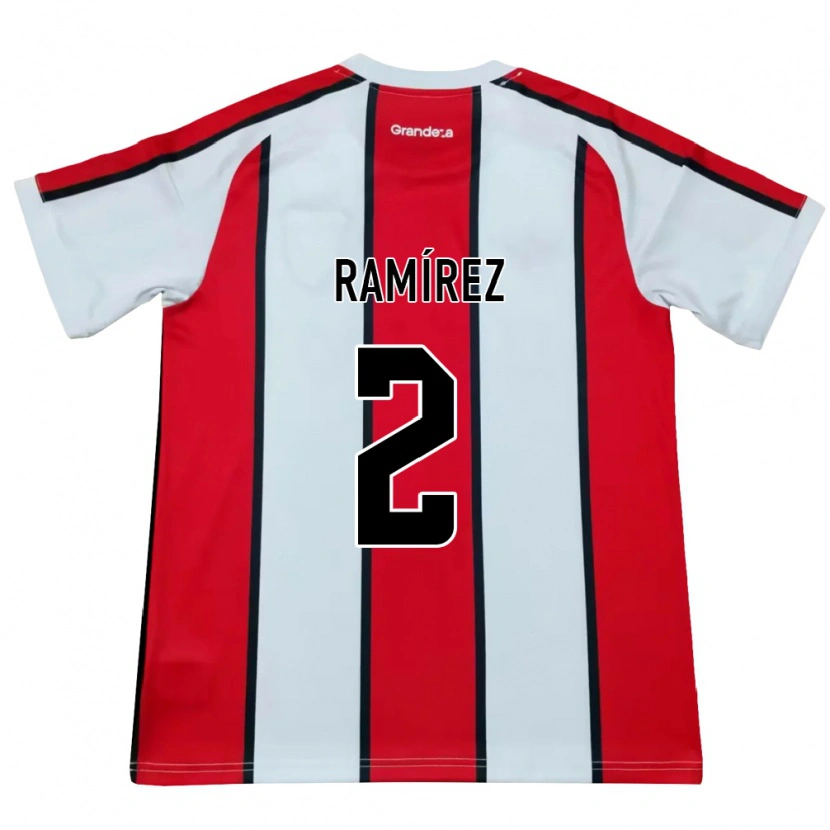 Danxen Donna Maglia Tobías Ramírez #2 Bianco Rosso Nero Kit Gara Away 2026/27 Maglietta