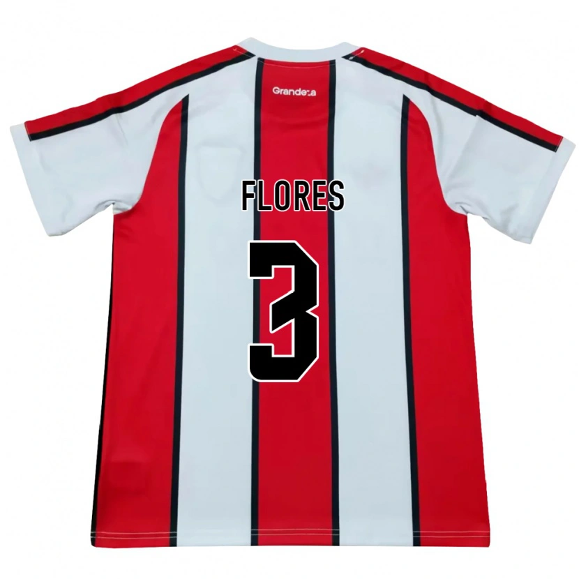 Danxen Donna Maglia Lucas Flores #3 Bianco Rosso Nero Kit Gara Away 2026/27 Maglietta