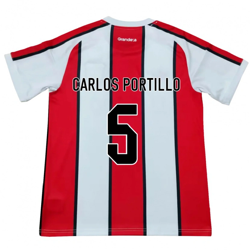 Danxen Donna Maglia Juan Carlos Portillo #5 Bianco Rosso Nero Kit Gara Away 2026/27 Maglietta
