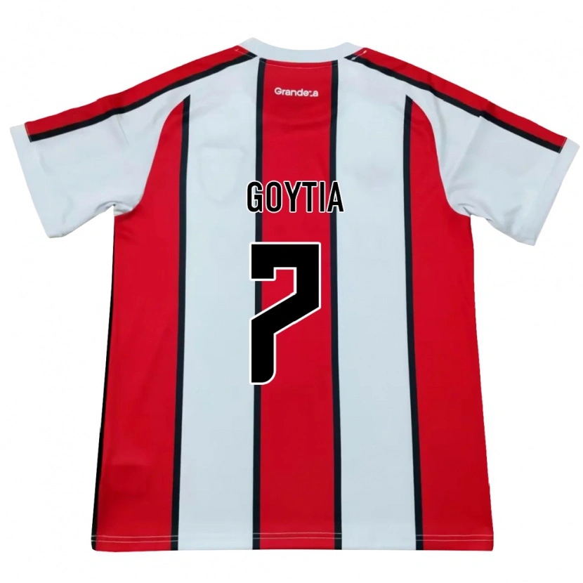 Danxen Donna Maglia Tobías Goytia #7 Bianco Rosso Nero Kit Gara Away 2026/27 Maglietta