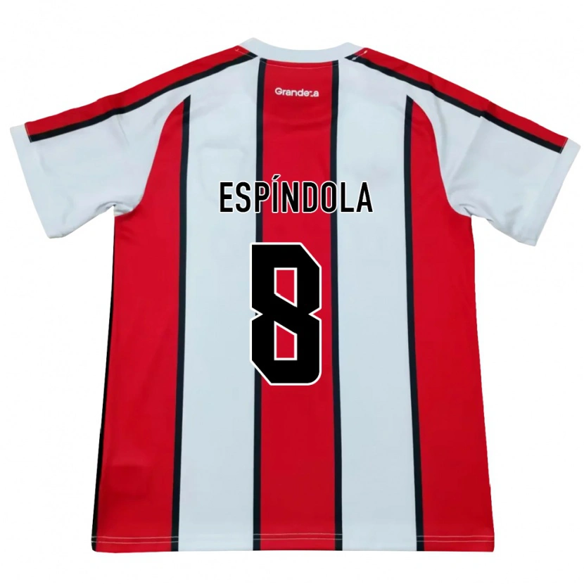 Danxen Donna Maglia Santiago Espíndola #8 Bianco Rosso Nero Kit Gara Away 2026/27 Maglietta