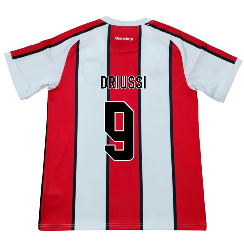 Danxen Donna Maglia Sebastián Driussi #9 Bianco Rosso Nero Kit Gara Away 2026/27 Maglietta