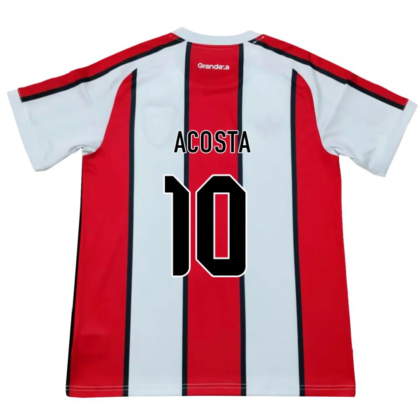 Danxen Donna Maglia Thiago Acosta #10 Bianco Rosso Nero Kit Gara Away 2026/27 Maglietta