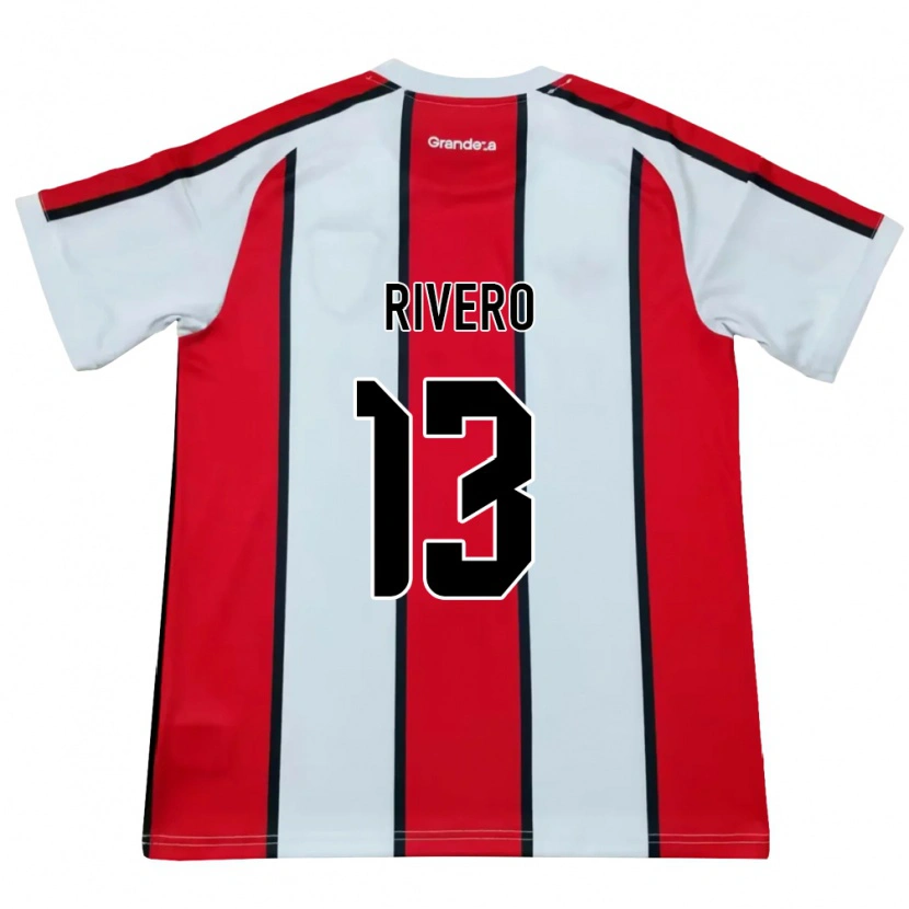 Danxen Donna Maglia Lautaro Rivero #13 Bianco Rosso Nero Kit Gara Away 2026/27 Maglietta