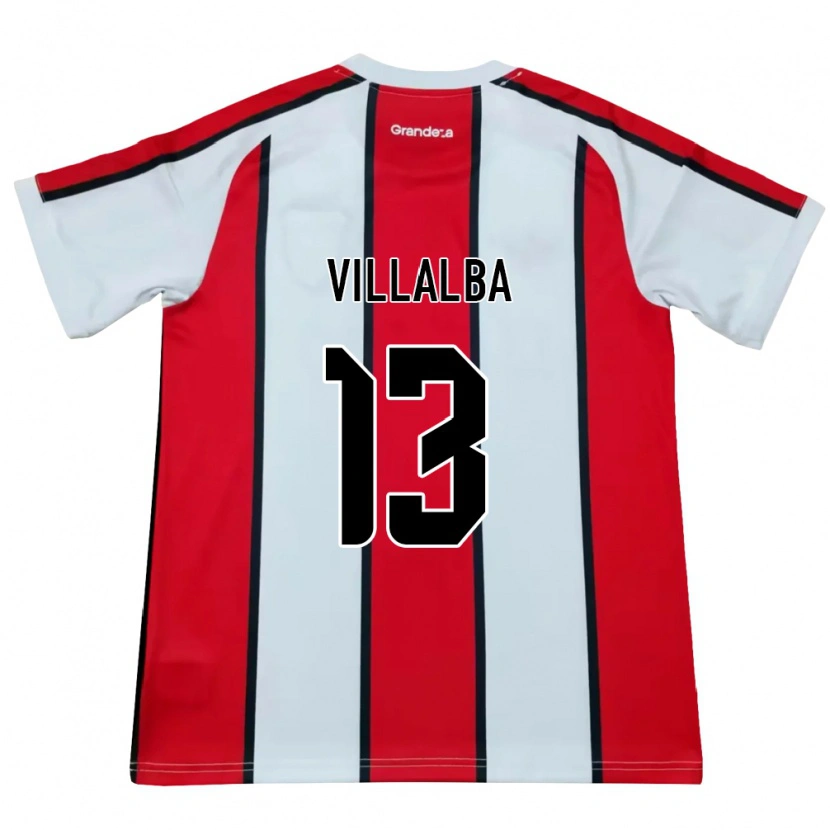 Danxen Donna Maglia Jonathan Villalba #13 Bianco Rosso Nero Kit Gara Away 2026/27 Maglietta