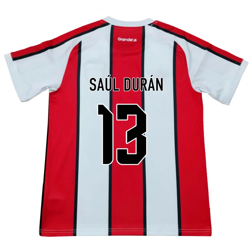Danxen Donna Maglia Saúl Durán #13 Bianco Rosso Nero Kit Gara Away 2026/27 Maglietta