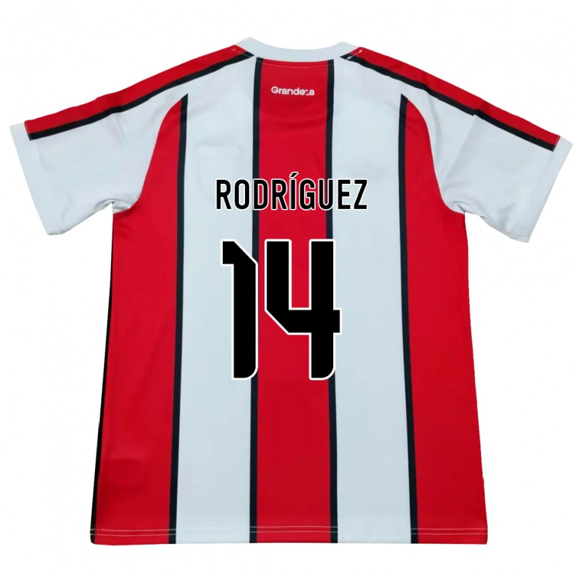 Danxen Donna Maglia Benjamín Rodríguez #14 Bianco Rosso Nero Kit Gara Away 2026/27 Maglietta