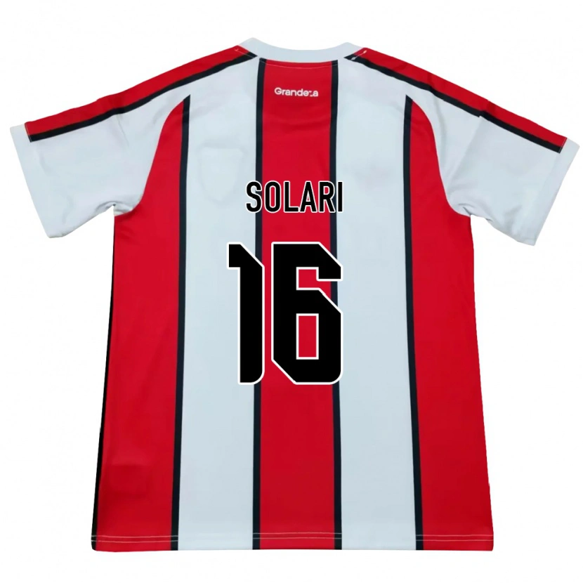 Danxen Donna Maglia Juan Solari #16 Bianco Rosso Nero Kit Gara Away 2026/27 Maglietta