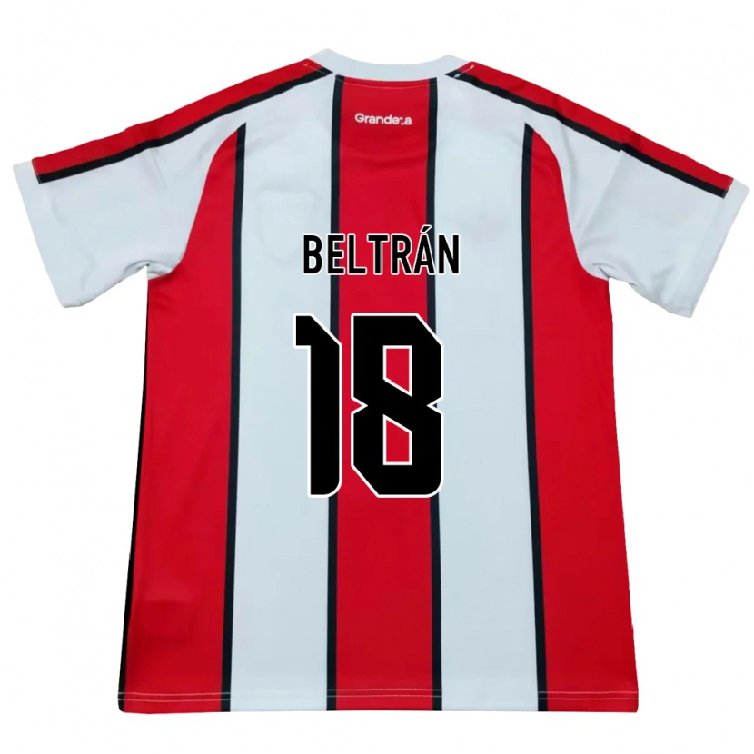 Danxen Donna Maglia Lucas Beltrán #18 Bianco Rosso Nero Kit Gara Away 2026/27 Maglietta