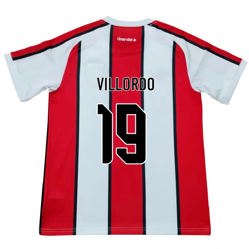Danxen Donna Maglia Juan Villordo #19 Bianco Rosso Nero Kit Gara Away 2026/27 Maglietta