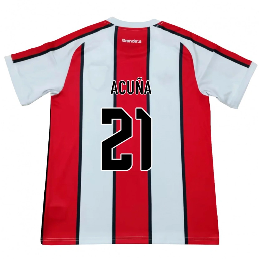 Danxen Donna Maglia Marcos Acuña #21 Bianco Rosso Nero Kit Gara Away 2026/27 Maglietta