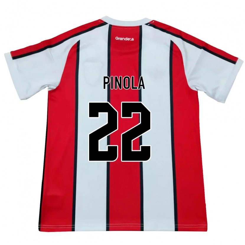 Danxen Donna Maglia Javier Pinola #22 Bianco Rosso Nero Kit Gara Away 2026/27 Maglietta