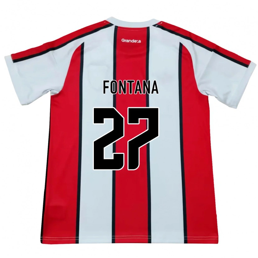 Danxen Donna Maglia Agustin Fontana #27 Bianco Rosso Nero Kit Gara Away 2026/27 Maglietta