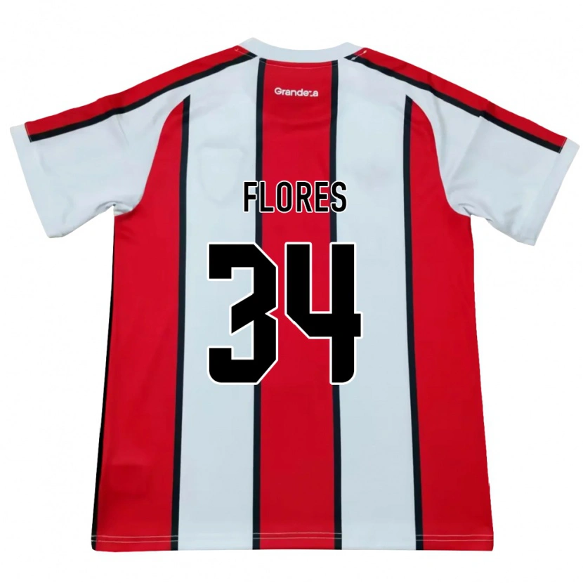 Danxen Donna Maglia Brenda Flores #34 Bianco Rosso Nero Kit Gara Away 2026/27 Maglietta