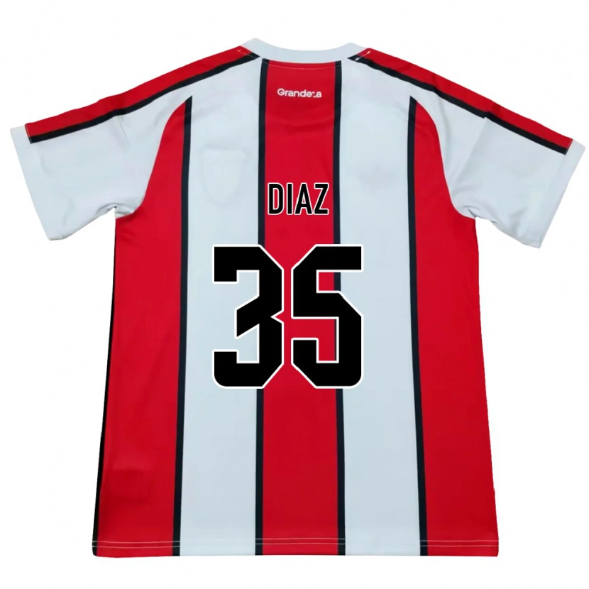 Danxen Donna Maglia Leonardo Diaz #35 Bianco Rosso Nero Kit Gara Away 2026/27 Maglietta