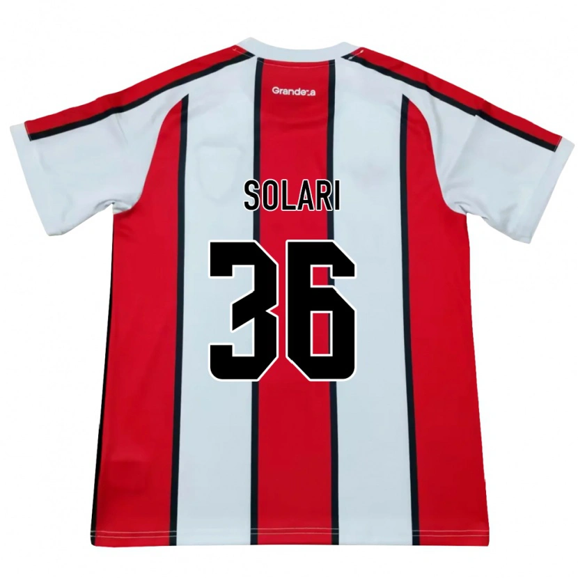 Danxen Donna Maglia Pablo Solari #36 Bianco Rosso Nero Kit Gara Away 2026/27 Maglietta