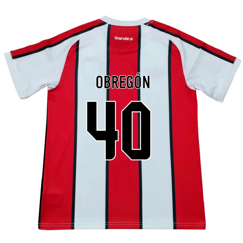 Danxen Donna Maglia Agustín Obregón #40 Bianco Rosso Nero Kit Gara Away 2026/27 Maglietta