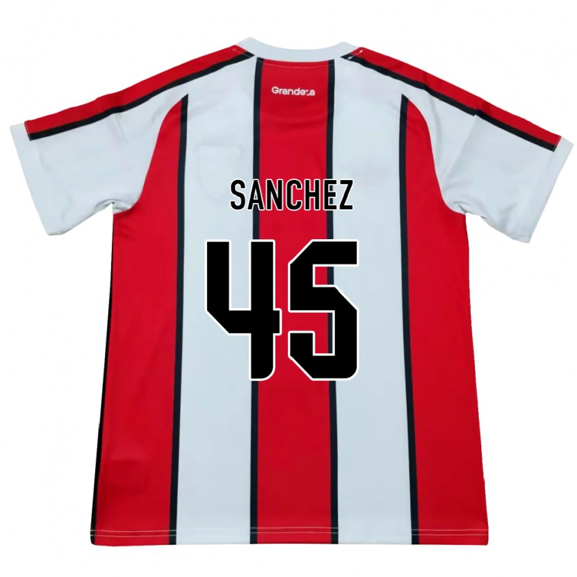 Danxen Donna Maglia Sebastián Sánchez #45 Bianco Rosso Nero Kit Gara Away 2026/27 Maglietta