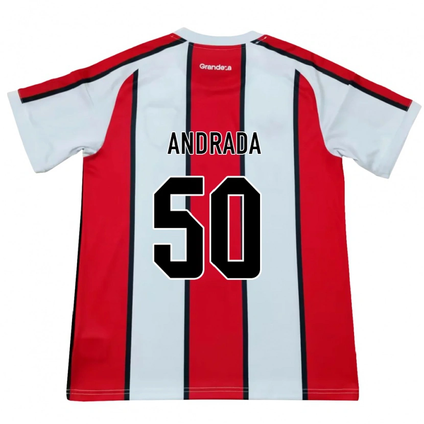 Danxen Donna Maglia Tobías Andrada #50 Bianco Rosso Nero Kit Gara Away 2026/27 Maglietta