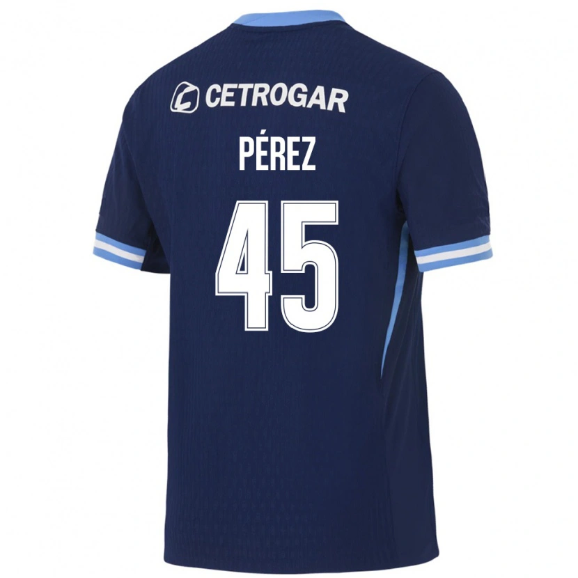 Danxen Donna Maglia Ezequiel Pérez #45 Blu Reale Azzurro Chiaro Bianco Kit Gara Away 2026/27 Maglietta