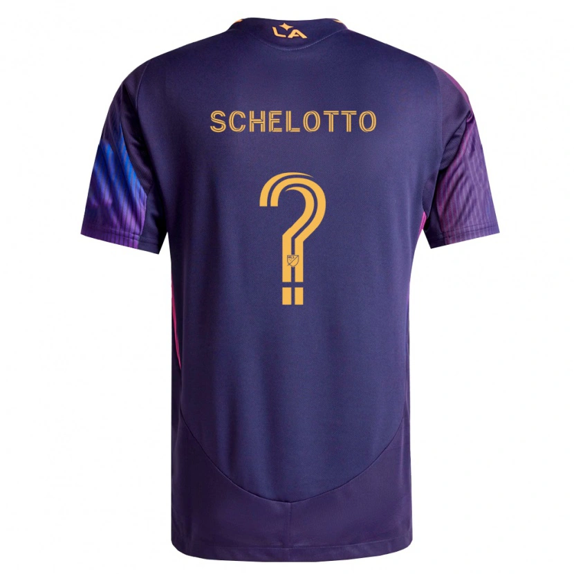 Danxen Donna Maglia Nicolas Barros Schelotto #0 Viola Scuro Giallo Kit Gara Away 2026/27 Maglietta
