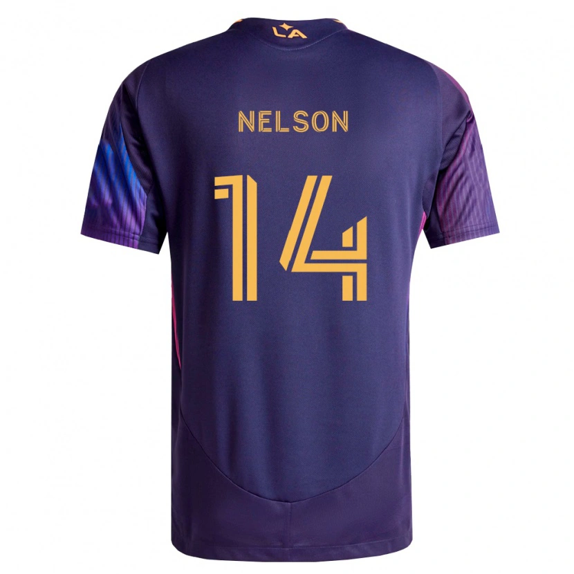 Danxen Donna Maglia John Nelson #14 Viola Scuro Giallo Kit Gara Away 2026/27 Maglietta