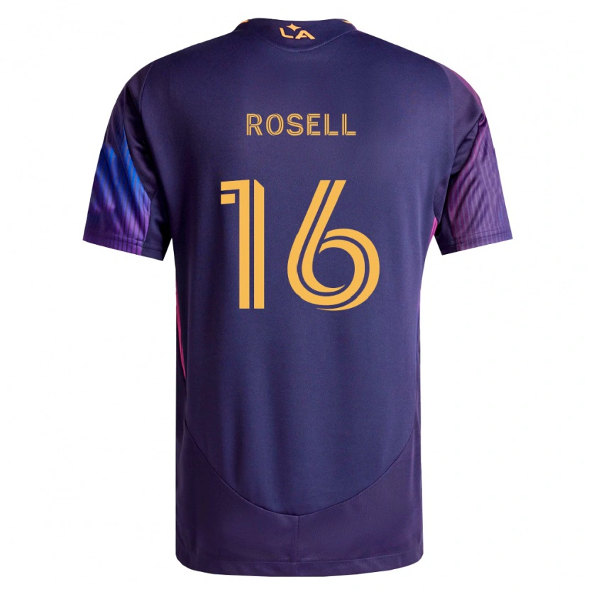 Danxen Donna Maglia Uri Rosell #16 Viola Scuro Giallo Kit Gara Away 2026/27 Maglietta