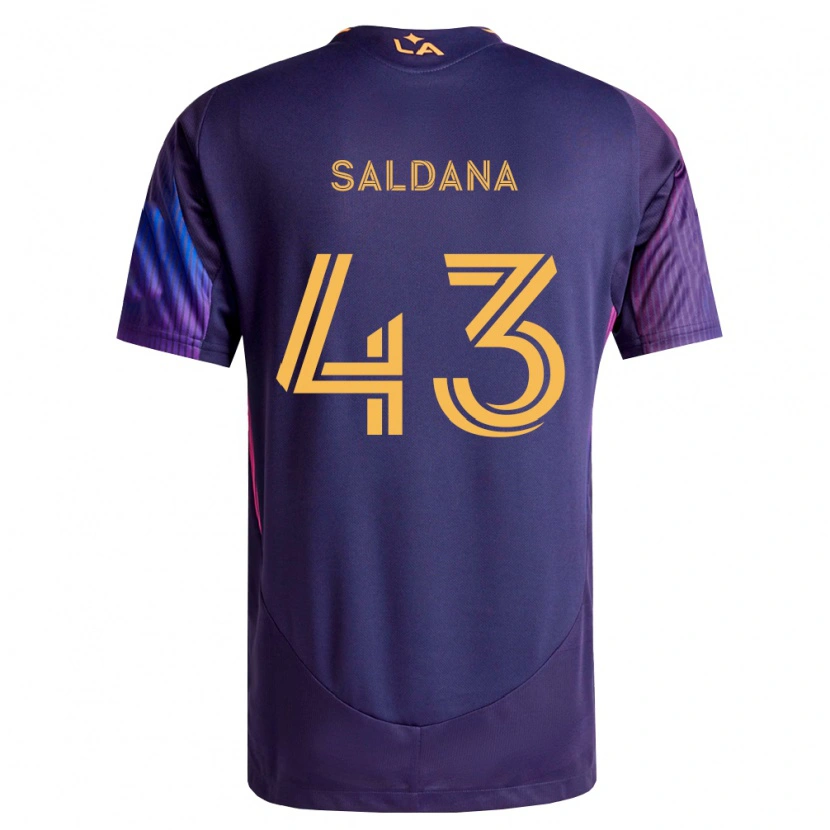 Danxen Donna Maglia Adam Saldaña #43 Viola Scuro Giallo Kit Gara Away 2026/27 Maglietta