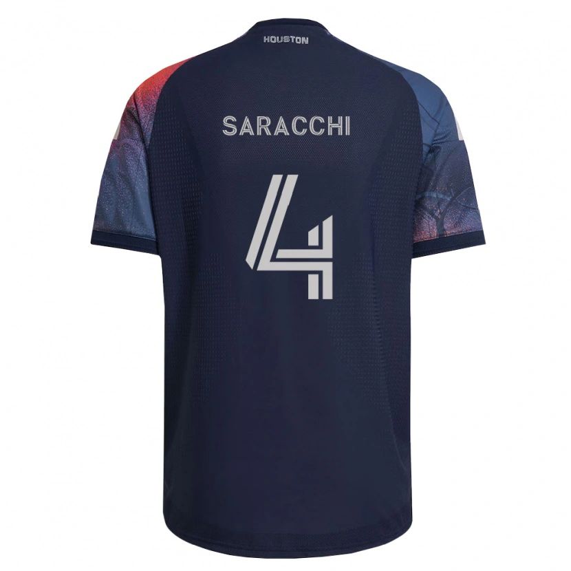 Danxen Donna Maglia Marcelo Saracchi #4 Blu Scuro Bianco Arancio Kit Gara Away 2026/27 Maglietta