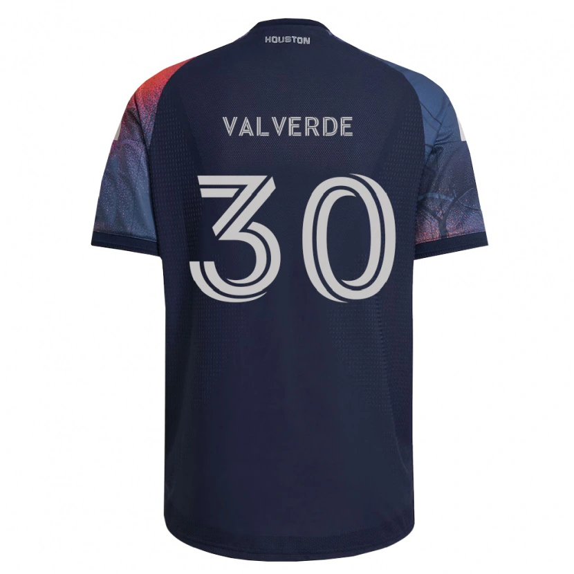 Danxen Donna Maglia Jefferson Valverde #30 Blu Scuro Bianco Arancio Kit Gara Away 2026/27 Maglietta