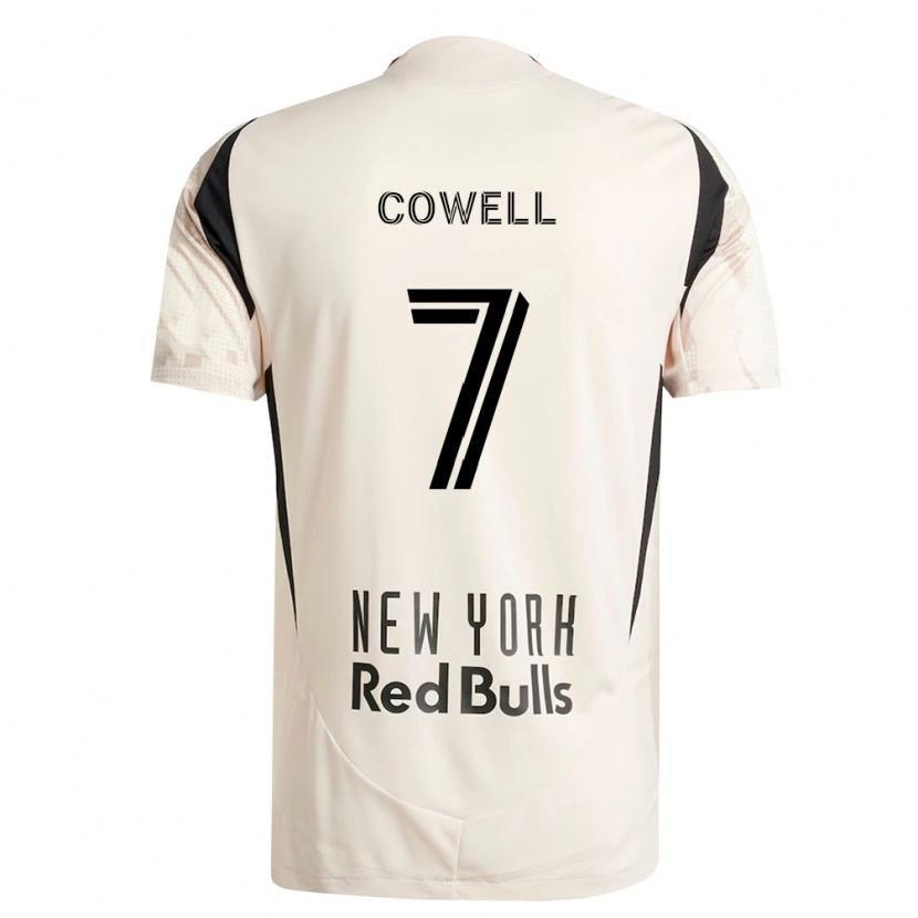 Danxen Donna Maglia Cade Cowell #7 Bianco Sporco Rosso Nero Kit Gara Away 2026/27 Maglietta