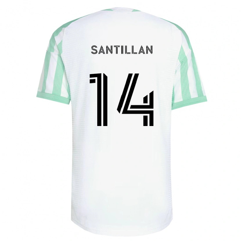 Danxen Donna Maglia Jonathan Santillan #14 Verde Chiaro Nero Bianco Kit Gara Away 2026/27 Maglietta
