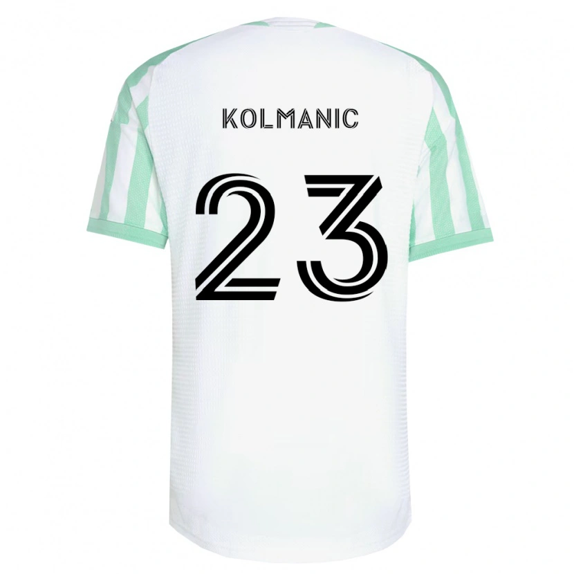 Danxen Donna Maglia Žan Kolmanič #23 Verde Chiaro Nero Bianco Kit Gara Away 2026/27 Maglietta
