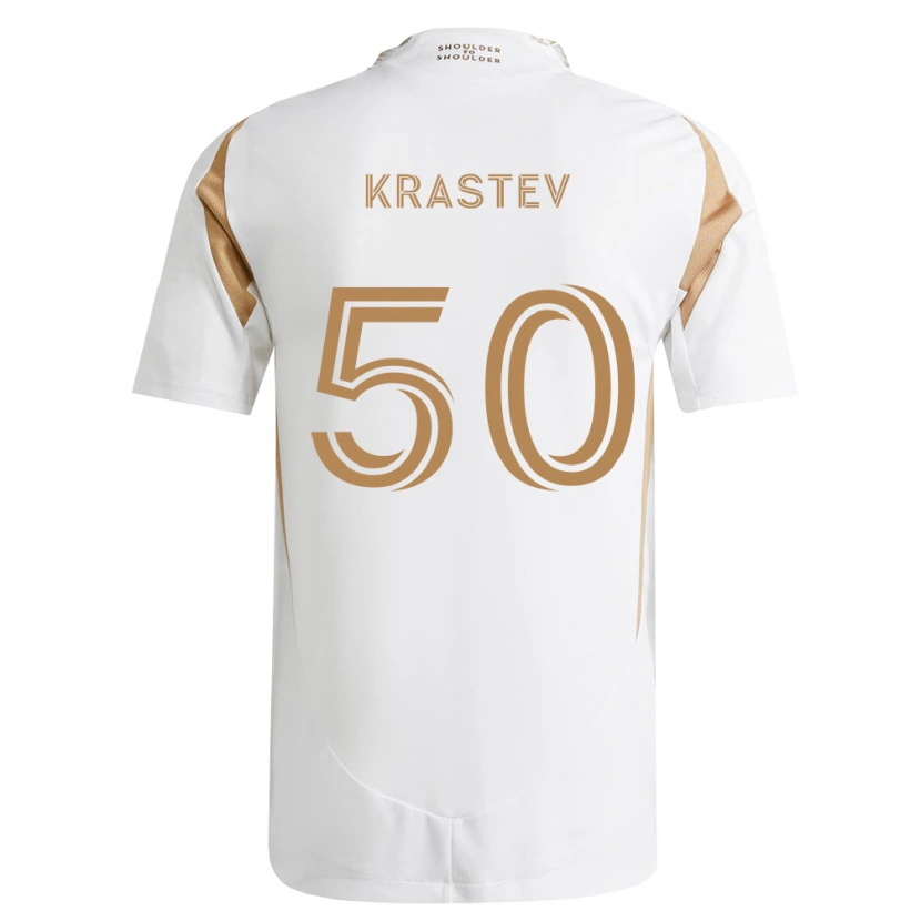 Danxen Donna Maglia Filip Krastev #50 Bianco Marrone Kit Gara Away 2026/27 Maglietta