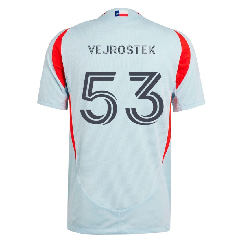 Danxen Donna Maglia Liam Vejrostek #53 Grigio Scuro Bianco Rosso Kit Gara Away 2026/27 Maglietta