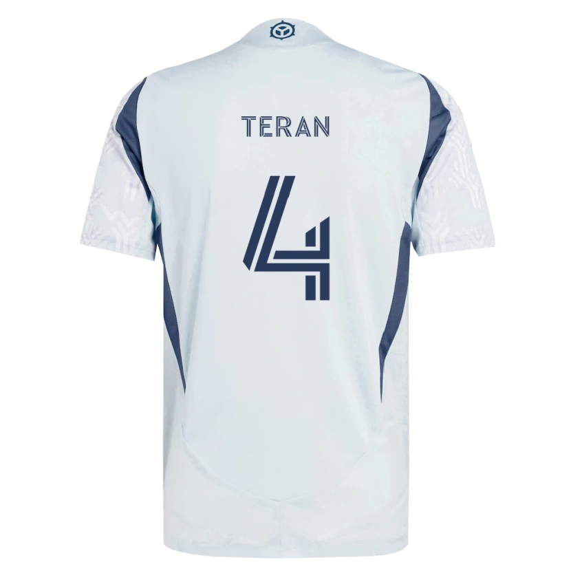Danxen Donna Maglia Carlos Terán #4 Grigio Bianco Kit Gara Away 2026/27 Maglietta