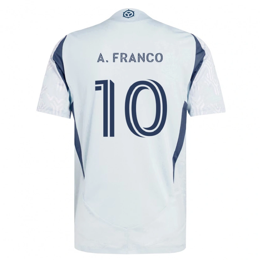 Danxen Donna Maglia André Franco #10 Grigio Bianco Kit Gara Away 2026/27 Maglietta