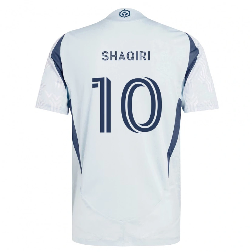 Danxen Donna Maglia Xherdan Shaqiri #10 Grigio Bianco Kit Gara Away 2026/27 Maglietta